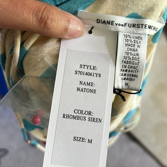 NWT Diane von Furstenberg Natone beaded tank- blue - Picture 6 of 6